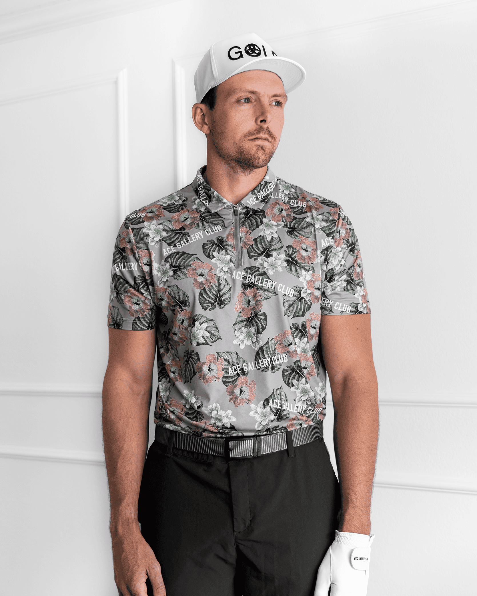 THE MONSTERA ZIP POLO - FLORAL